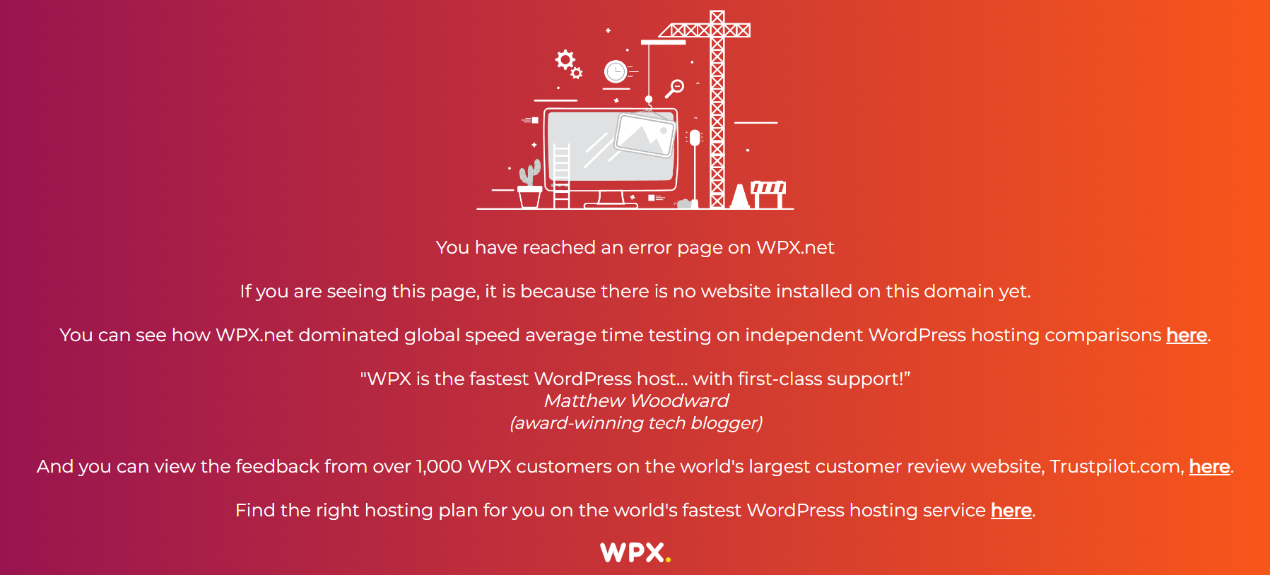 What Does The Default WPX Page Mean When I Try To Open My Site WPX